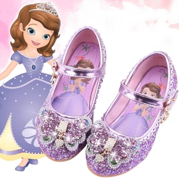Disney Princesa Kristalno Čevlji Nova Dekleta Eno Čevlji Zamrznjene Aisha Princesa Sophia Čevlji Modni Brvi Uspešnosti Čevlji, Visoke Pete