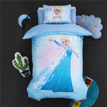 Disney risanke Zamrznjene Elsa Posteljnine komplet za Otroke 120x150cm Jaslice Velikost Rjuhe Prevleke blazino Prevara Bombažno Posteljno Perilo Fantje Odeje