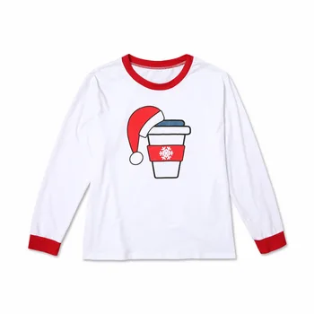 Družina Oblačila Rdeče Beli Trak Božič Pivo Mleko Pokal Tiskanja Sleepwear Družino Ujemanje Oblačila Oče, Mama, Otrok, Otroci Pižame