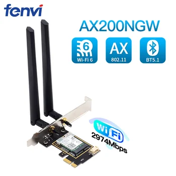 Dual band 2,4 Gbps 802.11 ax WiFi6 Namizni Komplet AX200 Bluetooth 5.1 Kartico Wifi 2.4 G/5Ghz MU-MIMO AX200NGW Adapter Antena