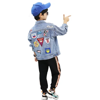 Fantje jeans jakne 2020 novo pomlad oprati moda plašč baby otroci jeseni dolgo oplaščeni športna oblačila otroci vrhovi 4 do 14 let