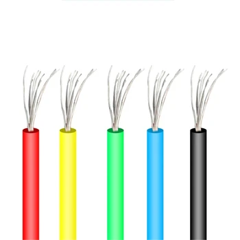 Fleksibilno silikonsko žice 30awg 50m, 5 barv polje, 1 zunanji liniji, elektronski posodah bakrene žice, diy