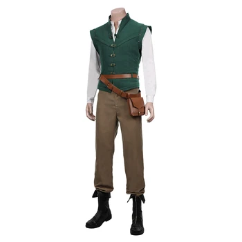 Flynn Rider Cosplay Kostum Telovnik Srajco Obleke Halloween Carnival Obleko