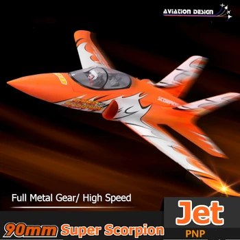 FMS RC Letalo 90 mm Ducted Fan ERS Jet Super Scorpion Oranžno / Rdeče Visoke hitrosti Velikem Obsegu Model Hobi Letalo Letalo Avion PNP