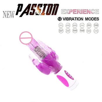 G-Spot Rabbit Vibrator za Ženske Klitoris Stimulator Erotično Masažo Dvojno Penetracijo z vibriranjem Dildo Sex Igrače za Odrasle Ženske