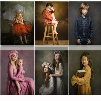 Grunge Trdno Steno Oljna slika avtoportret Poroka Otroka Fotografija Ozadje po Meri Fotografske Kulise Foto Studio