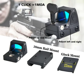 Hitro Prihodu NAS Park Mini RMR Red Dot Sight Collimator Glock Riflex možnosti Za Lov Airsoft fit 20 mm Weaver Železniškega RL5-0004-2