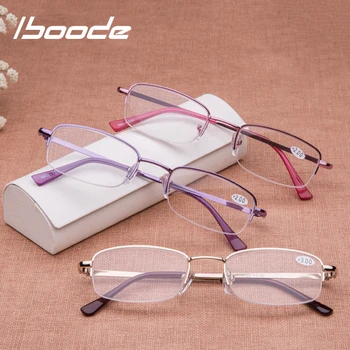Iboode Anti-Utrujenost Obravnavi Očala Ženske Moški Preprost, Majhen Okvir Branje Očala Lahke Kovine Presbyopic Očala Feminino