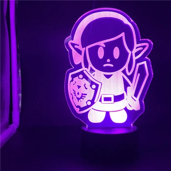 Igre Zelda Povezavo Slika LED Nočna Lučka Kuhar 3d Akrilna Light za Otroke, Otroci Študija Soba Dekoracijo Multi Color Namizna Svetilka