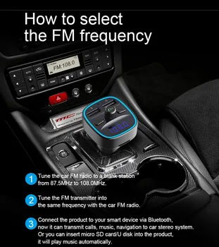 JINSERTA Oddajnik FM Modulator Bluetooth 5.0 kompletom za Prostoročno Car Audio MP3 Predvajalnik w/ Dual USB Avto Polnilec TF U Disk Predvajalnik