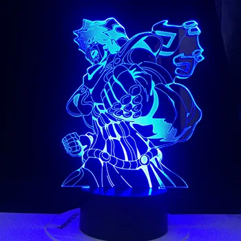 Jojo ' s Bizarre Adventure Star Platinum Japonski Anime Oddaljene namizne Svetilke za Otroke, 3D Led 7 Barv Svetlobe Risanka Darilo
