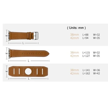 Kakovostna Manšeta Zapestnica Trak za Apple Watch Band 44 42mm 40 mm 38 mm Pravega Usnja Zamenjava za iWatch Serije 5 4 3 2