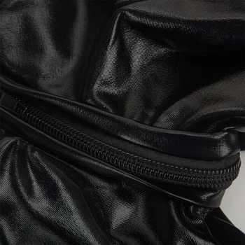 KOLCY 2020 Lakasto Usnje Zadrgo Odprite Mednožje Latex Jumpsuit Black Tesen Seksi Ženske Erotične Kostumi Akril Bodysuit Clubwear NOVA