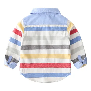 Kontrastne Barve Dolgo Sleeved Majico 2021 Jeseni Fant je otroška Oblačila Modni za Otroke River Oblog, Redno