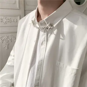 Korejski Stil Oblačenja Majica moška Moda Družbi Moških srajc Barva Poslovanje Priložnostne Srajco Ulične Svoboden Long Sleeve Majica