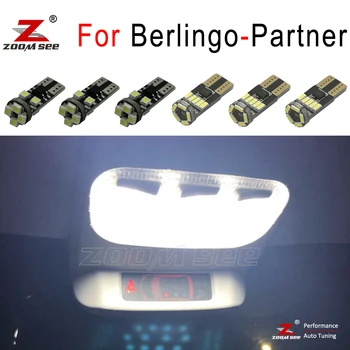 Kot nalašč Bela Canbus LED Notranja svetloba notranja žarnica Komplet Za Citroen Berlingo, Za Peugeot Partner I II III MK1MK2 MK3 B9 K9 Tepee