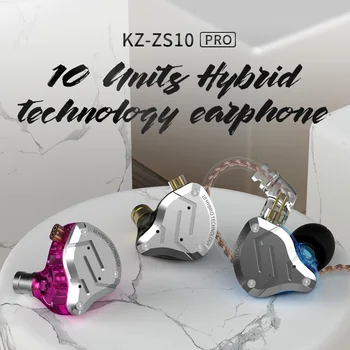 Kz Zs10 Pro Aptx Bluetooth Hd Kabel za V Uho Slušalke Hibridni 4Ba+1DD Hifi Bas Kovinskih Čepkov Slušalke Šport Za Iphone
