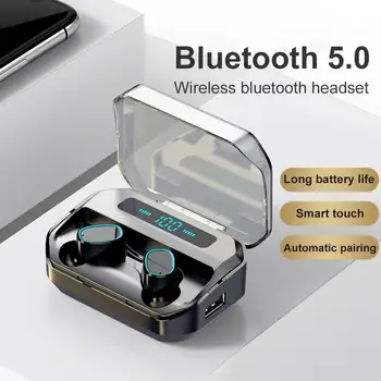 M8 Bluetooth 5.0 Slušalke 2200mAh Polnjenje Box Brezžične Slušalke 9D Stereo Šport Nepremočljiva Čepkov Slušalke Z Mikrofonom