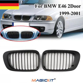 MagicKit NOV Par Matte Black Avto Spredaj Ledvic Šport Žar Dirke Mrežico Za BMW Serije 3 E46 M3 2D Coupe Zamenljivih 1999-2001