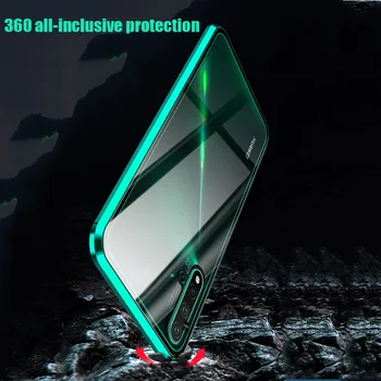 Magnetni zaščitni ovitek za Huawei P40 P30 P20 Pro Lite z dvojno stranicami kaljeno steklo za Huawei Mate30 20 Pro Lite pokrov