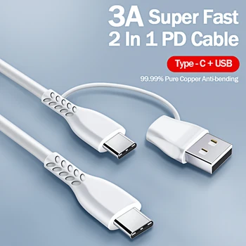 MAXCURY 2 V 1, USB C do USB Tip C Kabel za Macbook Pro, iPad PD 60 W Kabel za Samsung Huawei Xiaomi Hitro Polnjenje USB-C Kabli
