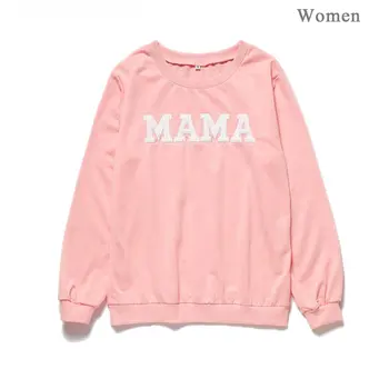 Mini Mama Pismo Natisnjeno Družino Ujemanje Hoodies Obleke Obleke, Roza Long Sleeve Majica Za Mati In Hči Jesen Zima