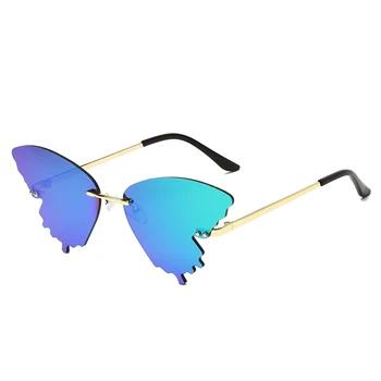 Moda za Ženske Mačka Oči, sončna Očala blagovne Znamke Oblikovalec Kovin Rimless sončna Očala UV400 Lady Sunglass Odtenki Očala Oculos de sol