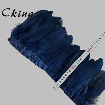 Modro-zelena Modra 27 vrste barvne izbire gos perja okraskov trakovi 10yards/barvanje pero traku 15-20 cm/6-8inches raca lase proge