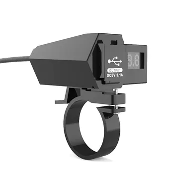 Motorno kolo, USB Polnilnik Nepremočljiva Krmilo Motocikla Dvojno USB Adapter za Polnilnik z LED Zaslon Voltmeter