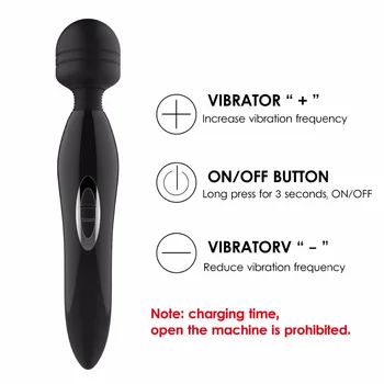Močan Vibrator, vibrator klitoris Vibratorji za Ženske USB Charge AV Čarobno Palico Vibrator Massager Adult Sex Igrače za Žensko Masturbator