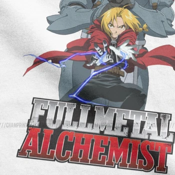 Moški Fullmetal Alkimist Je Elric Bros T Srajce Bratstva Ponos Anime Elric Edward Oblačila Zabavno Tee Majica Plus Velikost Majice