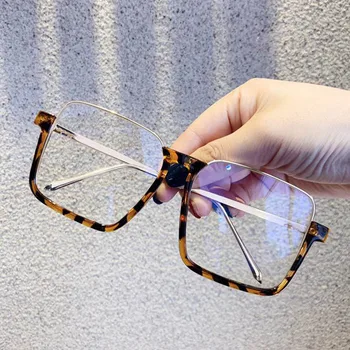 Moški Spektakel Kvadratni Okvir Očal Okvir Jasno Objektiv 2020 Ženske blagovne Znamke Očala Optičnih Slik Anti-modra Svetloba Navaden Očala