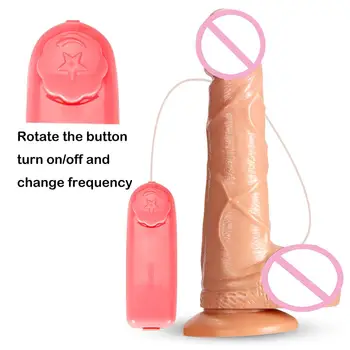 Multifrequency Ogromen Dildo, Vibrator 360° Rtation Vibracije Penis Adult Sex Igrače Realne Big Dick Falos za Ženske Masturbacija