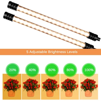 Nadgrajena Različica luči LED Grow Light za Sobne Rastline s Polno Spektra & Rdeča Modra Spektra 4/8/12H Časovnik 5 Zatemniti Ravni