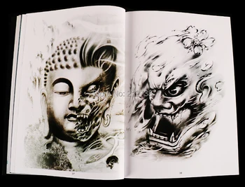 Najnovejši Original Yangwen Tatoo Rokopis Velikosti A4 50 Strani Skica Rokopis Tatoo Knjigo Oči, Perje Smrti Buda