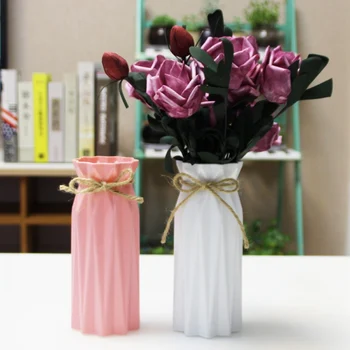 Namizje Vaza PE Plastični Z Vrvic Prenosni Gospodinjski Posušen Cvet Dogovor Posoda Za Namizni Modra, Roza, Bela, Vijolična Pro