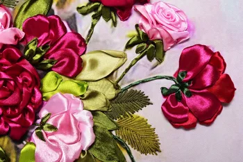 Needlework,DIY Traku Navzkrižno šiv Kompleti za Vezenje kit, rdeče vrtnice vazo rož razredi vezenje steno poročno darilo dekoracijo