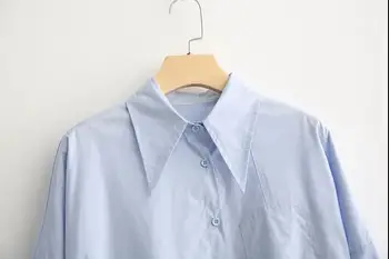 Nepravilna Dolgo Oplaščeni Modra Majica Ženske 2020 New River Svoboden Bluzo Poslovnih Urad Dame, Vse-tekmo Majice