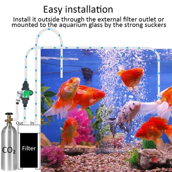 NICREW Akvarij Zunanje CO2 Difuzor DIY CO2 Sistem Razpršilo Reaktorja Komplet za Fish Tank Akvarij Vodnih Vodnih Rastlin