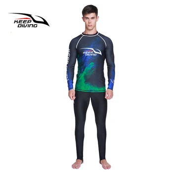 Nov Prihod UPF 50+ Anti-UV Izpuščaj Straže Moških Quick-dry Dolg Rokav Obleka za zaščito pred soncem, Plavanje, Surfanje bo Ustrezala Velikosti