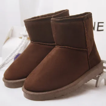Novi zimski škornji ženske čevlji za Sneg Škornji avstralija dame čevlji Ženske škornji Usnja, krzna dež mini buty bot velika črna velikost