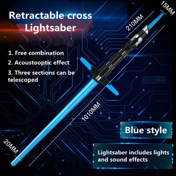 Novo Teleskopsko Lightsaber Kovinski Meč Rgb Laser Cosplay Boy Toy Svetlobni Svetlobe na Prostem Vojne E7 Palico Saber Orožje Igrače za Otroke