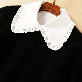 Oblikovalec Jeseni Nove Ženske Določa Bela Majica Črn Pulover Bluzo Kariran Hlač Delovnem mestu Chic Vintage Tri Delni Set