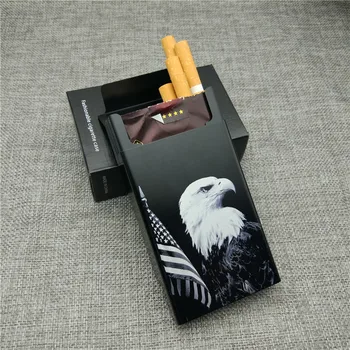 Osebno Prilagojene Ameriški Stil, Plešast Orel Zastavo Cigaret Primeru Ultra Tanek Aluminij Zlitine Stran Cigaretni Dim Polje