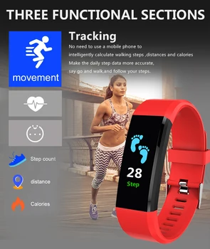 Pametna Zapestnica Barvit Zaslon Moški Ženske Nepremočljiva Fitnes Tracker Zapestnica Krvni Tlak Monitor Bluetooth Srčni Utrip Smartw