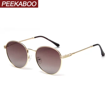 Peekaboo črna, polarizirana ženske retro sončna očala moške poletne oprema visoke kakovosti uv400 sončna očala moški vožnje kovinski okvir