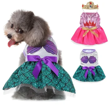 Pet Dog Oblačenja Halloween Cosplay Kostum Smešno Risanke Princesa Obleko s Klobuk Set Za Majhne, Srednje Pse