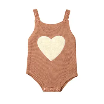 Pletene Star Srce Oblika Bodysuit Babygrow Telovnik Novorojenega Dojenčka Baby Boy Girl Bodysuit Jumpsuit Zimske Obleke Komplet Oblačil