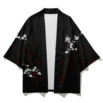 Plus Velikost 6XL Tiskanje Japonski Yukata Moških Kimono Jopico Poletje Plaža Kimono Svoboden Japonski Samuraj Priložnostne Oblačila Vrhnja oblačila
