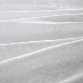 Posteljni set home tekstilne Luksuzni Beli Jacquardske Saten rjuhe kritje nastavite kralj kraljica 4pc Svila/Bombaž bedclothes posteljno perilo Pillowcases